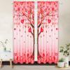 imageASPMIZ Valentines Curtains for Living Room Love Heart Tree Curtains for Bedroom Red Valentines Curtains 84 Inch Length 2 Panels Set Rod Pocket Window Curtains 52quot W x 84quot L