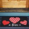 imageASPMIZ Valentines Day Area Rug Doormat Valentines Day Red Heart Door Mat with Non Slip Backing Love Entrance Mats for Indoor Outdoor Valentines Day Home Decor 18x30 Inch Green