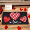 imageASPMIZ Valentines Day Area Rug Doormat Valentines Day Red Heart Door Mat with Non Slip Backing Love Entrance Mats for Indoor Outdoor Valentines Day Home Decor 18x30 Inch Green