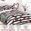 imageASPMIZ Valentines Day Duvet Cover Queen Size Soft Microfiber Comforter Cover Set with Zipper Closure Black White Striped Love Heart Comforter Cover Set 1 Duvet Cover 90quot x 90quot  2 Pillow Shams