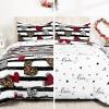 imageASPMIZ Valentines Day Duvet Cover Queen Size Soft Microfiber Comforter Cover Set with Zipper Closure Black White Striped Love Heart Comforter Cover Set 1 Duvet Cover 90quot x 90quot  2 Pillow Shams