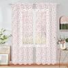 imageASPMIZ Valentines Day Sheer Curtains 52quotW x 84quotL White with Red Heart Foil Print Rod Pocket Living Room Bedroom