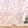 imageASPMIZ Valentines Day Sheer Curtains 52quotW x 84quotL White with Red Heart Foil Print Rod Pocket Living Room Bedroom