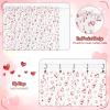 imageASPMIZ Valentines Day Sheer Curtains 52quotW x 84quotL White with Red Heart Foil Print Rod Pocket Living Room Bedroom