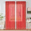 imageASPMIZ Valentines Day Sheer Curtains 84 Inch Length Gold Heart Foil Print Curtains Red Valentines Day Curtains for Living Room Love Hearts Rod Pocket Window Curtains 52quot W x 84quot L