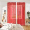 imageASPMIZ Valentines Day Sheer Curtains 84 Inch Length Gold Heart Foil Print Curtains Red Valentines Day Curtains for Living Room Love Hearts Rod Pocket Window Curtains 52quot W x 84quot L