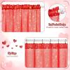 imageASPMIZ Valentines Day Sheer Curtains 84 Inch Length Gold Heart Foil Print Curtains Red Valentines Day Curtains for Living Room Love Hearts Rod Pocket Window Curtains 52quot W x 84quot L