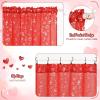 imageASPMIZ Valentines Day Sheer Curtains Silver Heart Foil Print 52quotW x 84quotL 2 Panels Rod Pocket Love Hearts Living Room Indoor Valentines Day Theme