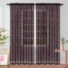 imageASPMIZ Valentines Day Sheer Curtains for Living Room Shining Red Love Heart Curtains 84 Inch Length 2 Panels Set Romantic Black Sheer Curtain for Bedroom Dining Room Rod Pocket 52quot W x 84quot L