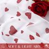 imageASPMIZ Valentines Day Sheer Curtains for Living Room Shining Red Love Heart Curtains 84 Inch Length 2 Panels Set Romantic Sheer Curtain for Bedroom Dining Room Rod Pocket 52quot W x 84quot L White