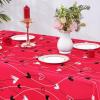 imageASPMIZ Valentines Day Table Cloth Rectangle 60x84 Inch Red White Vines Love Heart Tablecloth Polyester Tablecloths Waterproof Spillproof Tablecloth for Valentines Day Wedding Party Decoration