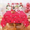 imageASPMIZ Valentines Day Table Cloth Rectangle 60x84 Inch Red White Vines Love Heart Tablecloth Polyester Tablecloths Waterproof Spillproof Tablecloth for Valentines Day Wedding Party Decoration