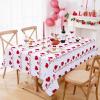imageASPMIZ Valentines Day Tablecloth Rectangle 60x84 Inch Red Love Heart Table Cloth Polyester Fabric Romantic Tablecloths Waterproof Spillproof for Valentines Wedding Party Decoration