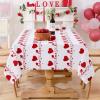 imageASPMIZ Valentines Day Tablecloth Rectangle 60x84 Inch Red Love Heart Table Cloth Polyester Fabric Romantic Tablecloths Waterproof Spillproof for Valentines Wedding Party Decoration