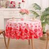 imageASPMIZ Valentines Day Tablecloth Round 60 Inch Falling Love Heart Table Cloth Washable Waterproof Wrinkle Resistant Pink Red Heart Table Cover for Valentines Day Wedding Dinner Party DecorationPink Red