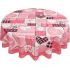 imageASPMIZ Valentines Day Tablecloth Round 60 Inch Pink Buffalo Plaid Tablecloth Love Hearts Table Cloth Waterproof Table Cover for Valentines Day Party Kitchen Dining Room Holiday Decor PinkPink