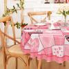 imageASPMIZ Valentines Day Tablecloth Round 60 Inch Pink Buffalo Plaid Tablecloth Love Hearts Table Cloth Waterproof Table Cover for Valentines Day Party Kitchen Dining Room Holiday Decor PinkPink