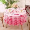 imageASPMIZ Valentines Day Tablecloth Round 60 Inch Sweet Love Table Cloth Washable Waterproof Wrinkle Resistant Polyester Romantic Pink Table Cover for Valentines Day Wedding Dinner Party Decoration