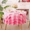 imageASPMIZ Valentines Day Tablecloth Round 60 Inch Sweet Love Table Cloth Washable Waterproof Wrinkle Resistant Polyester Romantic Pink Table Cover for Valentines Day Wedding Dinner Party Decoration