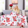 imageASPMIZ Valentines Day Throw Blanket Fuzzy Romantic Soft Heart Love Blanket Fleece Cover Cute Gnomes Flannel Blanket Warm Cozy Blanket for Couch Bed Sofa Valentine Home Decoration 50 x 60 Inches