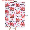 imageASPMIZ Valentines Day Throw Blanket Fuzzy Romantic Soft Heart Love Blanket Fleece Cover Cute Gnomes Flannel Blanket Warm Cozy Blanket for Couch Bed Sofa Valentine Home Decoration 50 x 60 Inches