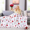 imageASPMIZ Valentines Day Throw Blanket Romantic Heart Love Flannel Blankets Soft Plush Fuzzy Blanket Lightweight Warm Cozy Blanket for Couch Bed Sofa Valentines Home Decorations 50 x 60 Inches