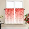 imageASPMIZ Valentines Kitchen Curtains Falling Red Love Heart Window Curtains for Kitchen Romantic Window Curtain Treatment Short Topper Curtains Valentine Decor 2 Panels Rod Pocket 26quot x 36quotPolyester