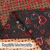 imageASPMIZ Valentines Sheer Curtains 84 Inch Length Red Heart Foil Print Curtains Black Valentines Curtains for Living Room Love Hearts Window Curtains Rod Pocket 52quot W x 84quot L
