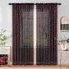 imageASPMIZ Valentines Sheer Curtains 84 Inch Length Red Heart Foil Print Curtains Black Valentines Curtains for Living Room Love Hearts Window Curtains Rod Pocket 52quot W x 84quot L