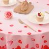imageASPMIZ Valentines Tablecloth Square 55x55 Inch Falling Love Heart Table Cloth Pink Red Heart Tablecloths Waterproof Spillproof Tablecloth for Valentines Wedding Dinner Party DecorationPink Red