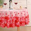 imageASPMIZ Valentines Tablecloth Square 55x55 Inch Falling Love Heart Table Cloth Pink Red Heart Tablecloths Waterproof Spillproof Tablecloth for Valentines Wedding Dinner Party DecorationPink Red
