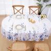 imageFloral Tablecloth Rectangle Watercolor Wildflower Table Cloth Spring Summer Waterproof Polyester Fabric Wrinkle Free Tablecloths for Outdoor Picnic Camping Kitchen Dining Room 60x84 InchBlue and White