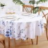 imageFloral Tablecloth Rectangle Watercolor Wildflower Table Cloth Spring Summer Waterproof Polyester Fabric Wrinkle Free Tablecloths for Outdoor Picnic Camping Kitchen Dining Room 60x84 InchBlue and White