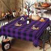 imageHalloween Tablecloth Buffalo Plaid Purple and Black Table Cloth Checkered Waterproof Tablecloths Spillproof Tablecover for Dinner Party Decoration Rectangle 60 x 120 InchPurple and Black