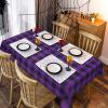 imageHalloween Tablecloth Buffalo Plaid Purple and Black Table Cloth Checkered Waterproof Tablecloths Spillproof Tablecover for Dinner Party Decoration Rectangle 60 x 120 InchPurple and Black