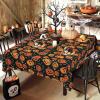 imageHalloween Tablecloth Pumpkin and Bat Table Cloth Orange and Black Star Scary Themed Tablecloths Waterproof Spillproof Tablecover for Dinner Party Decoration Square 55 x 55 Inch84 x 60 Rectangular