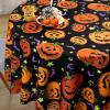 imageHalloween Tablecloth Pumpkin and Bat Table Cloth Orange and Black Star Scary Themed Tablecloths Waterproof Spillproof Tablecover for Dinner Party Decoration Square 55 x 55 Inch140 Round