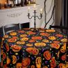 imageHalloween Tablecloth Pumpkin and Bat Table Cloth Orange and Black Star Scary Themed Tablecloths Waterproof Spillproof Tablecover for Dinner Party Decoration Square 55 x 55 Inch140 Round