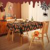 imageHalloween Tablecloth Pumpkin and Bat Table Cloth Orange and Black Star Scary Themed Tablecloths Waterproof Spillproof Tablecover for Dinner Party Decoration Square 55 x 55 Inch84 x 60 Rectangular