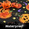 imageHalloween Tablecloth Pumpkin and Bat Table Cloth Orange and Black Star Scary Themed Tablecloths Waterproof Spillproof Tablecover for Dinner Party Decoration Square 55 x 55 Inch55 x 55 Square