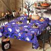 imageHalloween Tablecloth Spider Web and Pumpkin Table Cloth Bat Cobweb and Ghost Waterproof Tablecloths Spillproof Tablecover for Dinner Party Decoration Purple Rectangle 60 x 84 InchPurple