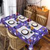 imageHalloween Tablecloth Spider Web and Pumpkin Table Cloth Bat Cobweb and Ghost Waterproof Tablecloths Spillproof Tablecover for Dinner Party Decoration Purple Rectangle 60 x 84 InchPurple