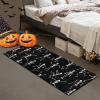 imageHappy Halloween Runner Rug Skeleton Laundry Room Floor Rug Black Runner with Rubber Back Non Slip Area Rug Runners for Hallway Laundry Washroom Entryway Home Kitchen Halloween Decor 20quot x 60quot