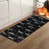 imageHappy Halloween Runner Rug Skeleton Laundry Room Floor Rug Black Runner with Rubber Back Non Slip Area Rug Runners for Hallway Laundry Washroom Entryway Home Kitchen Halloween Decor 20quot x 60quot