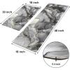 imageKitchen Rugs Cushioned Anti Fatigue 2 Piece Set Marble Kitchen Mat Non Slip Abstract Kitchen Runner Rug Gray and White Modern Waterproof Memory Foam Mats for Floor 17 x 30  17 x 47 Grey