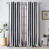 imageStriped Window Curtains Black and White Vertical Stripe Curtain Panel Window Drapes with Grommets for Bedroom Living Room Decor Set of 2 Panels 52 x 84 Inch LengthBlack and White