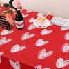 imageSunm Boutique Valentines Day Table Cloth Sketch Heart Tablecloth Waterproof Machine Washable Tablecloth for Valentines Day Wedding Decoration 60 x 84 Inch