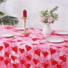 imageValentines Day Tablecloth Rectangle 60x84 Inch Red Love Heart Table Cloth Romantic Butterfly Tablecloths Polyester Waterproof Spillproof Tablecloth for Valentines Day Wedding Party Decoration