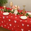 imageValentines Day Tablecloth Square 55 x 55 Inch Red Love Heart Table Cloth Waterproof Spill Proof Wrinkle Resistant Table Cover for Anniversary Wedding Party Holiday Kitchen Dining Room Decoration55 x 55 Square