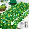 imageASPMIZ 33 FT St Patricks Day Garland with 100 LED Lights Shamrock Garland with 8 Lighting Modes Waterproof Battery Powered Shiny Tinsel Clover Garland St Patricks Day Decorations for Home